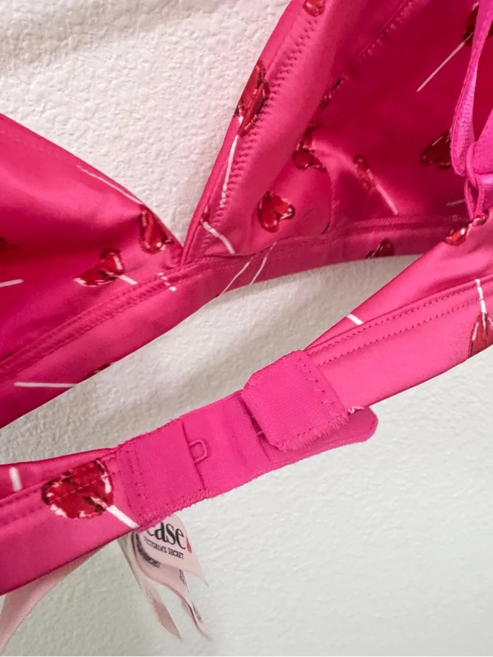 Victoria's Secret Hot Pink Cherry-Print Triangle Bralette - Picture 13 of 16